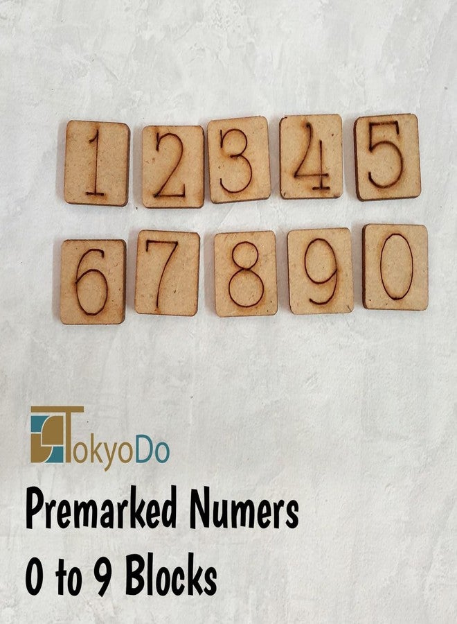 tokyodo Montessori Wooden Number Puzzle - 3 Sets of 0-9 Digits Square 1.5 cm Pieces | Hands-on Educational Toy for Toddlers & preschoolers - Image 2